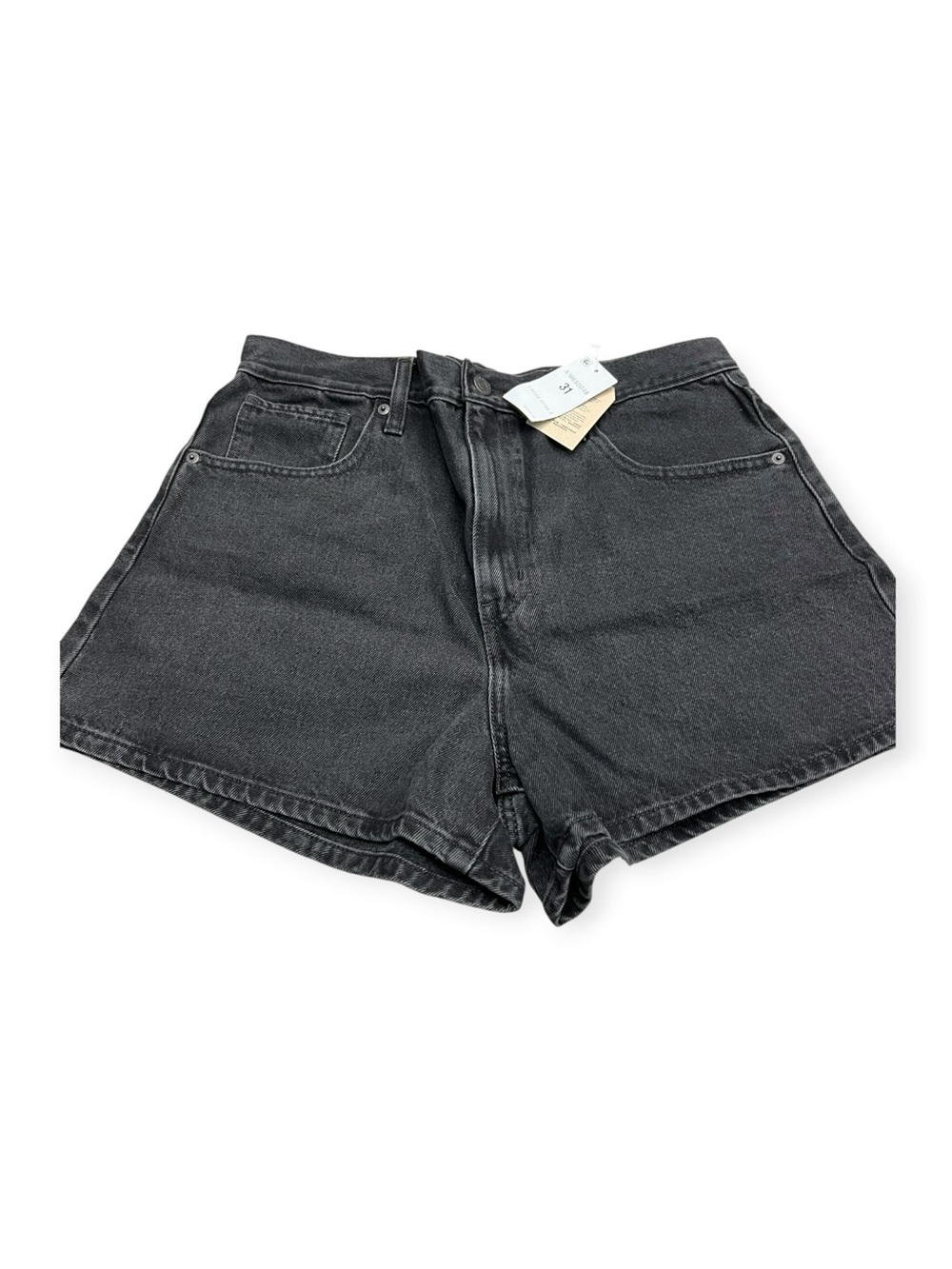 NWT Levi's Women's High-Rise Mom Shorts Black Denim Size 31
